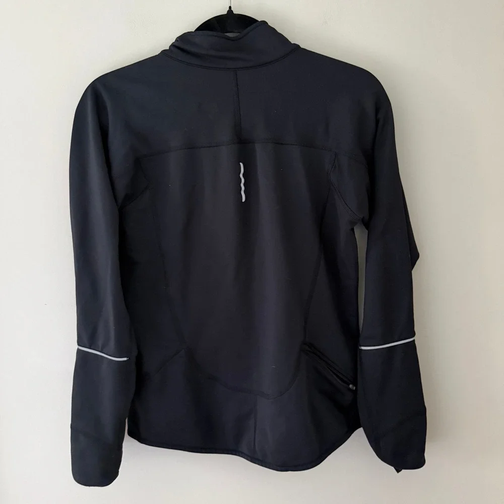 Nike‎ Dri-FIT Running Jacket Womens Small Black Full Zip Reflective Track Coat